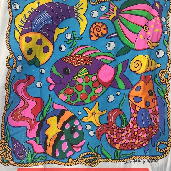 Adorable single stitch vintage fish t-shirt size small - Picture 2 of 3